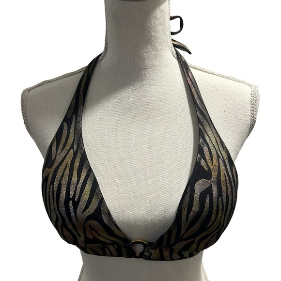 {Victoria’s Secret} Metallic Rainbow Zebra Bikini Top - Picture 1 of 3